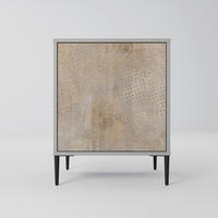SIDEBOARD SCREEN ERROR, Grau, 57,5x42x72,5 cm, Schwarze Metallfüße - Multicolor/Schwarz, Holzwerkstoff/Metall (57.5/72.5/42cm) - SpaceRebels