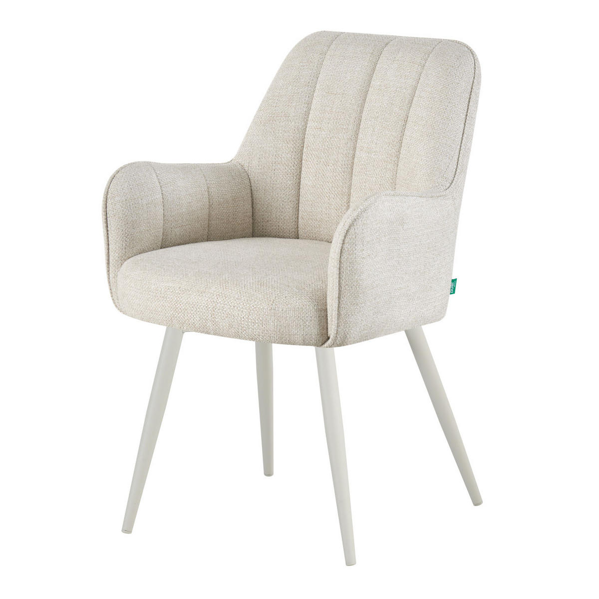 ESSZIMMERSTUHL THOMAS-MAJA 2er-Set 4-Fuss-Gestell - Creme/Weiß, Textil (58/87/62cm) - DUBI Möbel