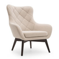 SESSEL Hellbeige Lisa Caro Auf Holzbeinen - Beige, Textil (88/108/88cm) - Sepro Meble