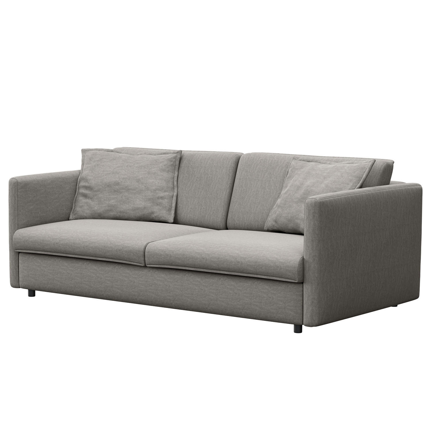 3-SITZER SOFA - Schwarz/Grau, Kunststoff/Textil (219/84/117cm) - home24