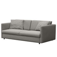 3-SITZER SOFA - Schwarz/Grau, Kunststoff/Textil (219/84/117cm) - home24