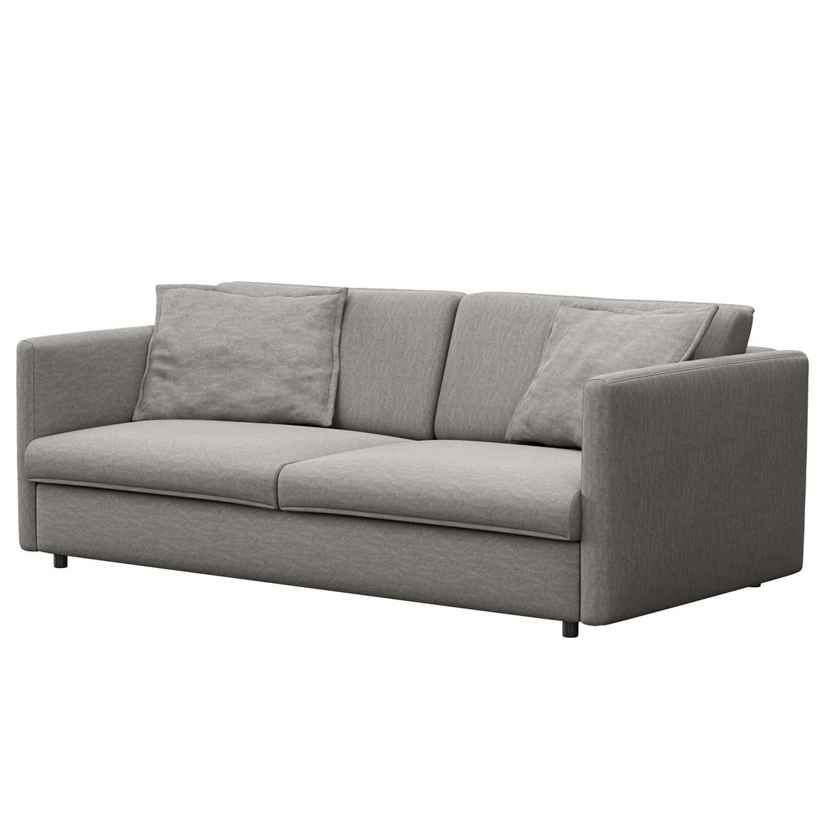 3-SITZER SOFA - Schwarz/Grau, Kunststoff/Textil (219/84/117cm) - home24