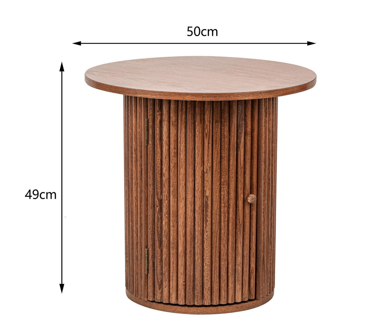 BEISTELLTISCH Rund Braun 50 x 50 x 49 cm - Braun, Holz (50/50/49cm) - Nordlys