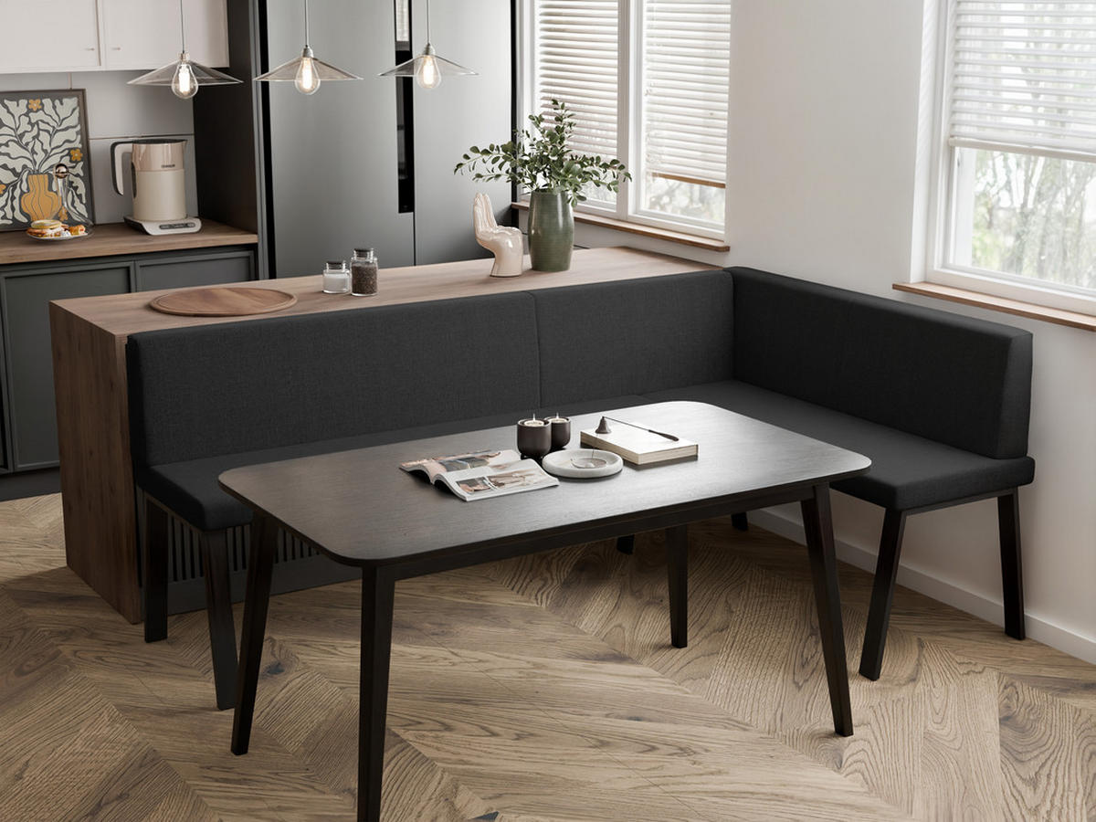 ECKBANK rechts MONO Y Webstoff glatt, 128/168 cm Anthrazit - Anthrazit, Textil/Metall (128/168cm) - Idohome