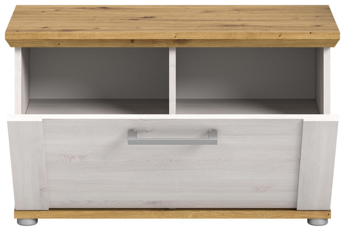 SITZBANK Verona Garderobe in Sibiu Lärche Nb. und Artisan Eiche Nb. B/H/T: 80x47x39 cm - Lärchefarben, Holzwerkstoff (78/45/37cm) - Homes & Jones