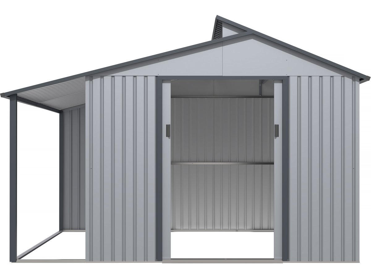 METALL-GARTENHAUS madras Grau - Grau, Metall (355/237/257cm) - Habitat Garten