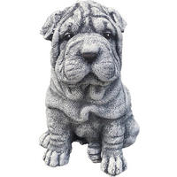 STEINFIGUR Shar-Pei frostfest Steinguss wetterfest - Grau, Stein (12/16/14cm) - stoneandstyle