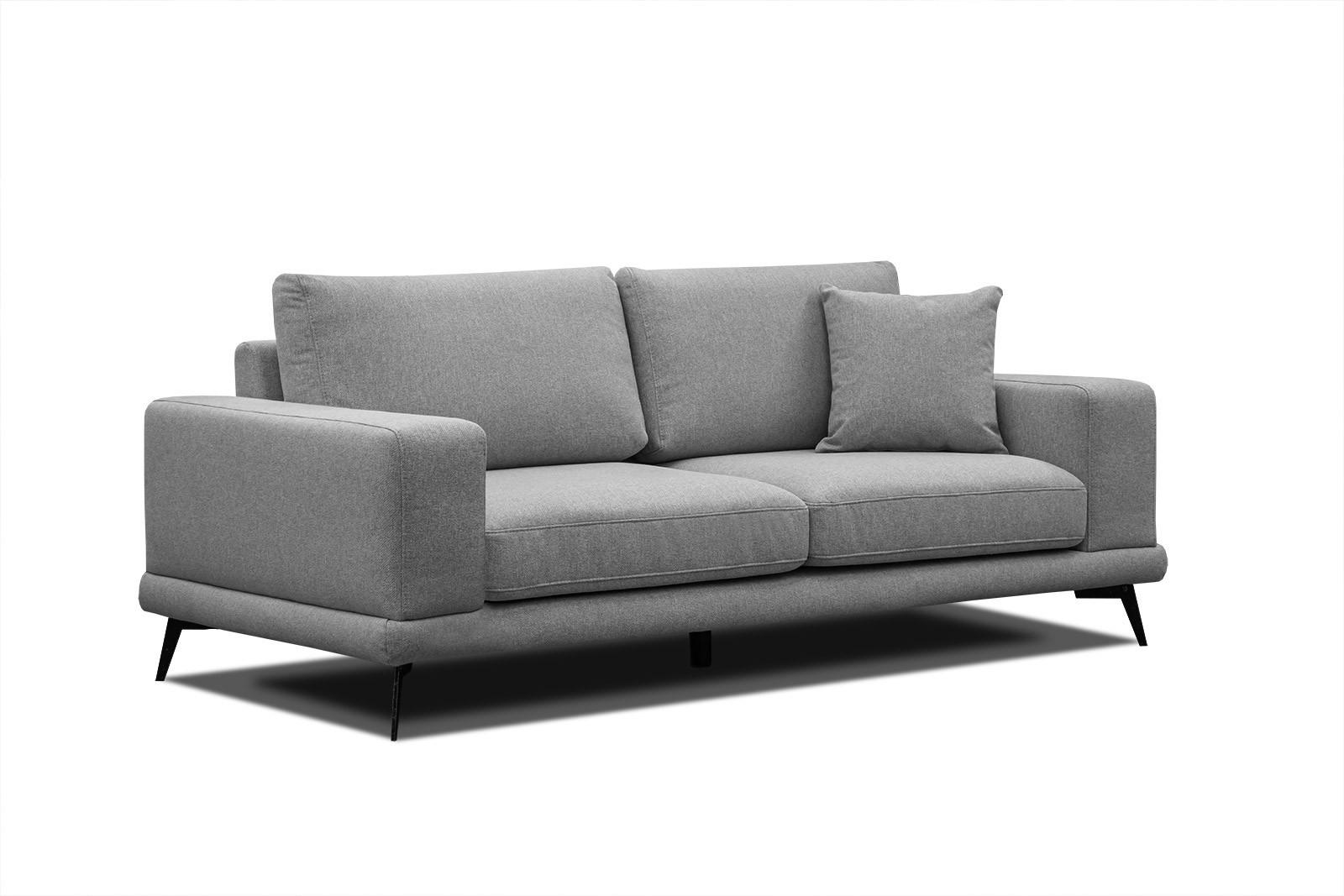 SOFA MEDIOLANE 2,5-Sitzer, grau - Grau, Holzwerkstoff/Textil (203/87/96cm) - Courtois Laville