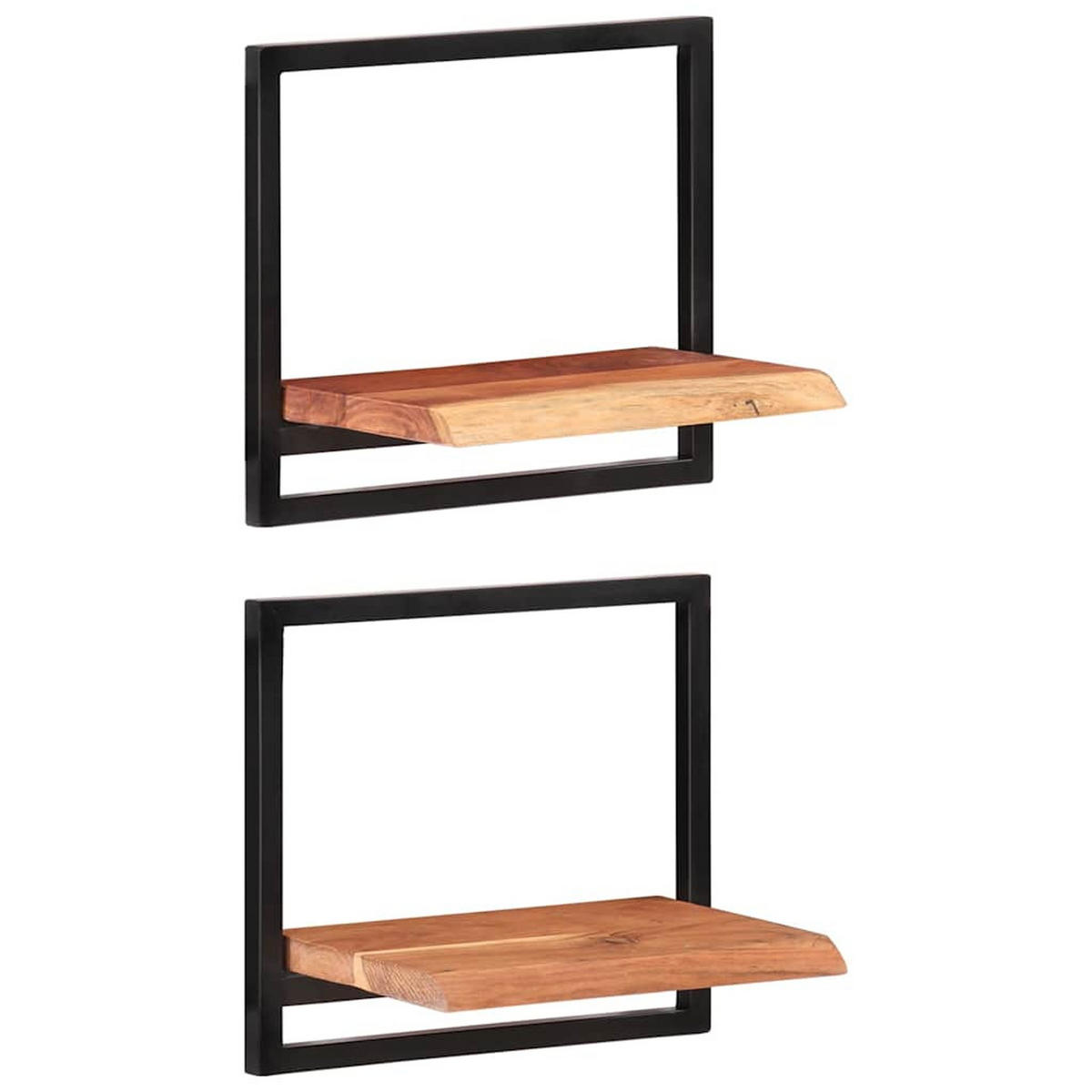 WANDREGALE 2Er Set 40/24/35 Cm Massivholz Akazie Und Stahl - Braun, Holz (24/35/40cm) - vidaXL