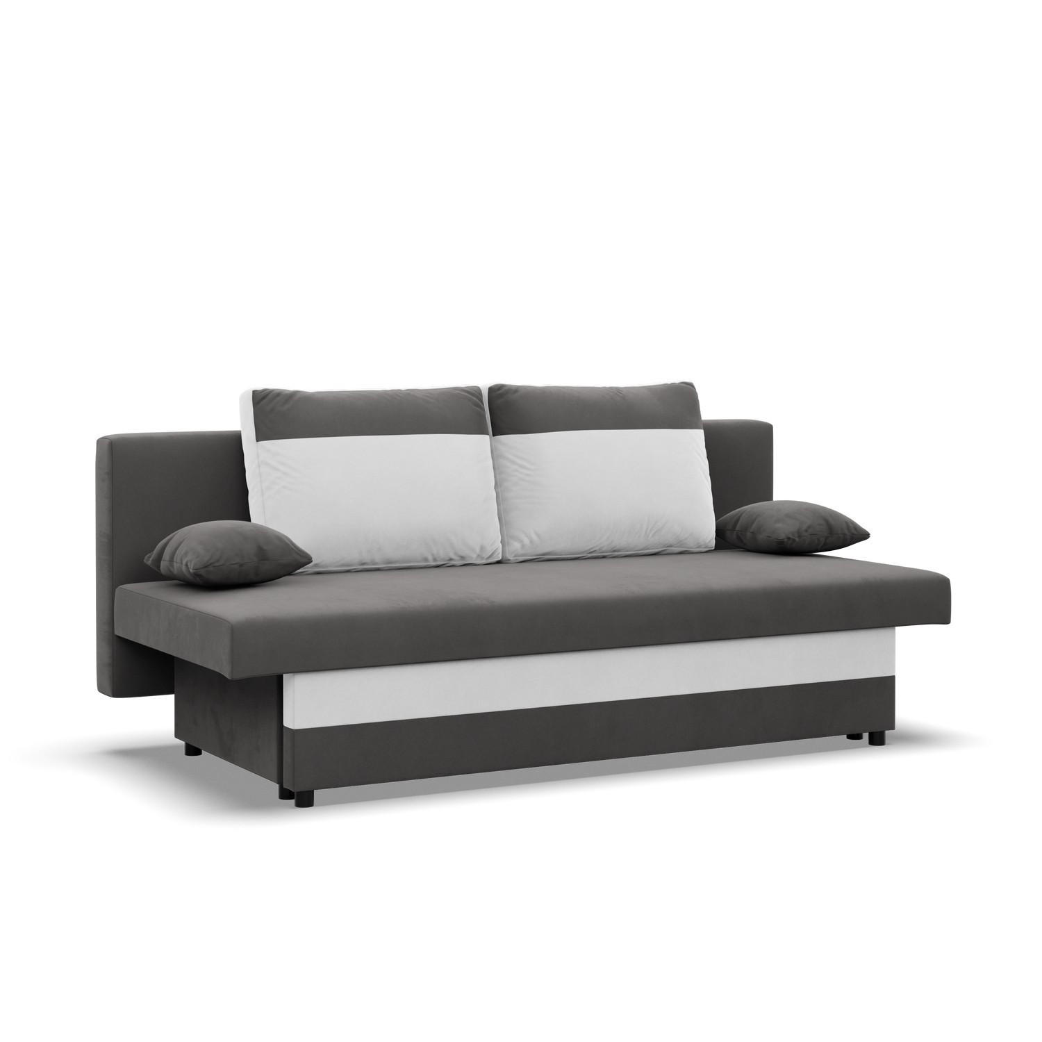 SOFA 3-SITZER MIT SCHLAFFUNKTION NOLA Grau/Weiß - Weiß/Grau, Textil (86/85/191cm) - Mebligo