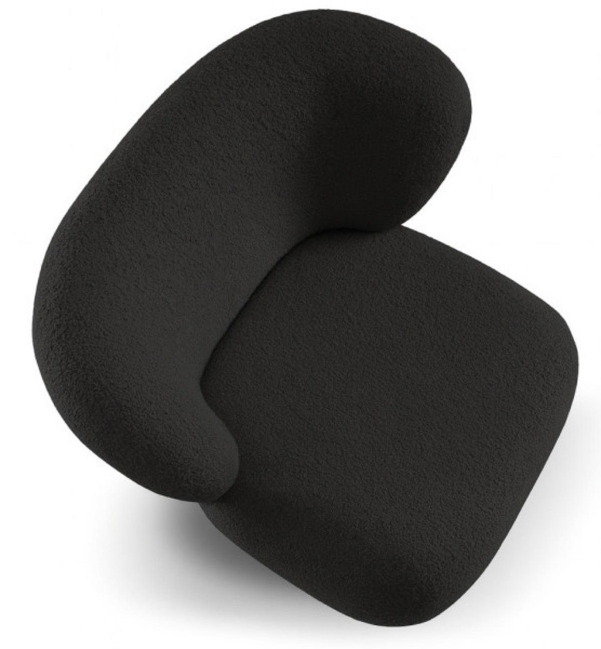 SESSEL Schwarz EVA Breites Rückenlehne Bouclé Stoff - Schwarz, Textil (82/74/74cm) - Sepro Meble