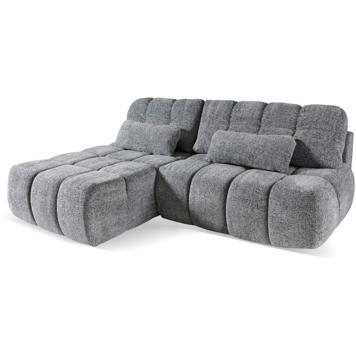 ECKSCHLAFSOFA Terio mit Bettkasten, links, Grau - Grau, Textil (225/172cm) - Beautysofa