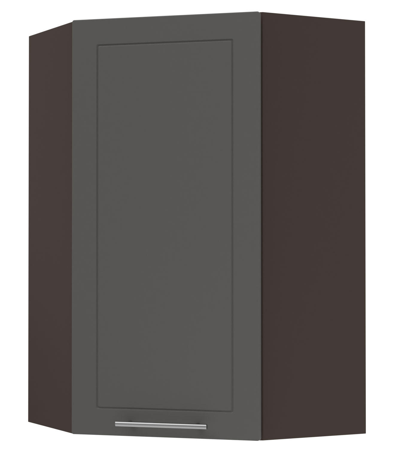 KÜCHENHÄNGESCHRANK Kvantum W4/10/60 Graphit Matt / Lava Matt 60 / 60 / 96cm - Dunkelgrau/Graphitfarben, Holz/Holzwerkstoff (60/96/60cm) - Feldmann-Wohnen