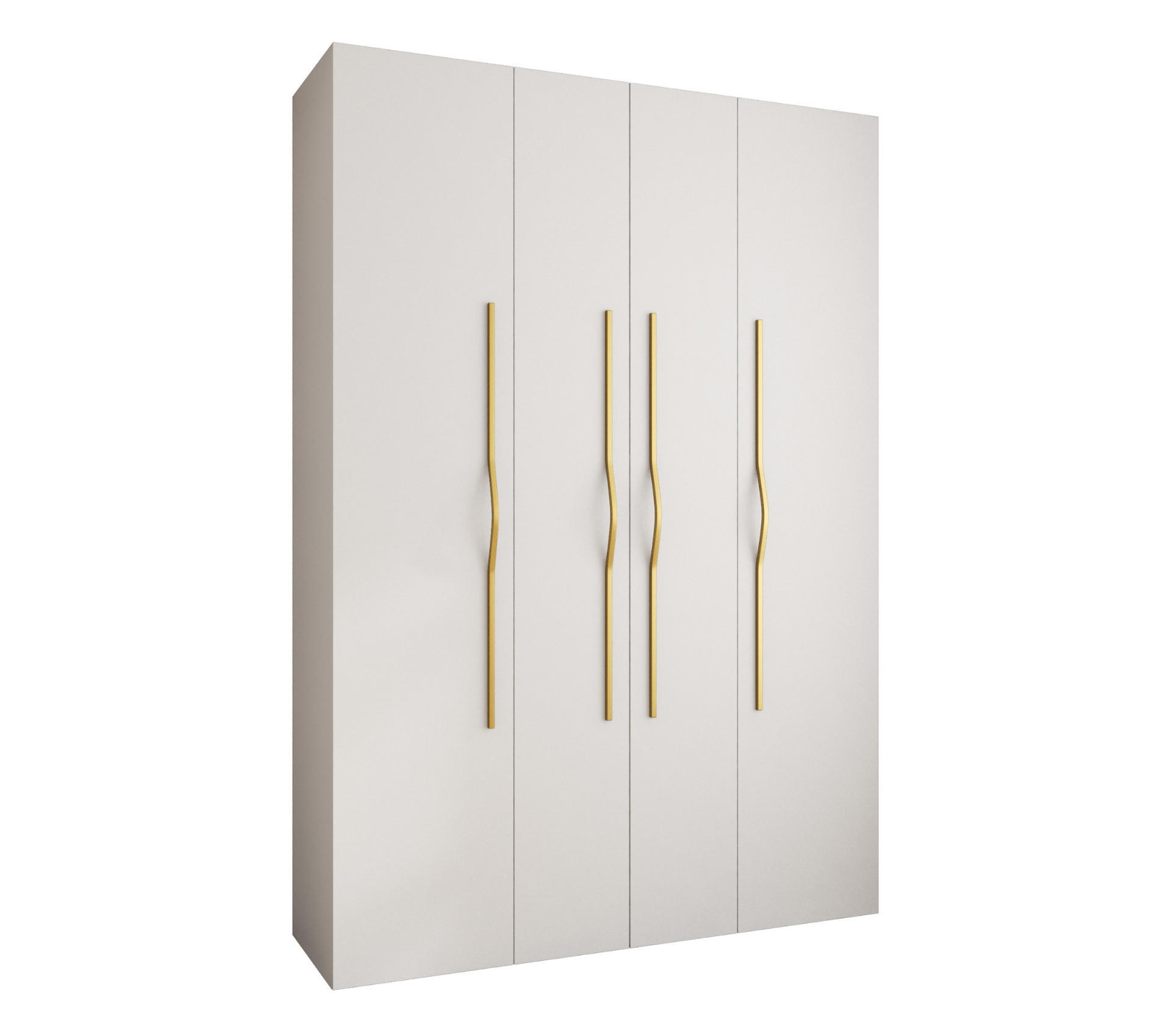 DREHTÜRENSCHRANK 245,5/170/50 4-türig - Goldfarben/Weiß, Holz/Metall (170/245.5/50cm) - Abiks Möbel