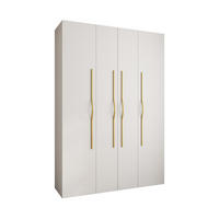 DREHTÜRENSCHRANK 245,5/170/50 4-türig - Goldfarben/Weiß, Holz/Metall (170/245.5/50cm) - Abiks Möbel