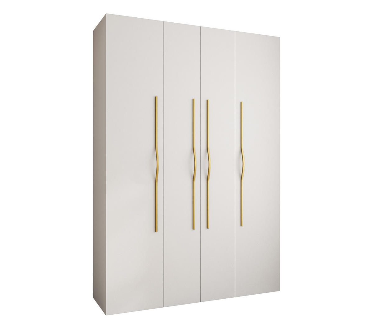 DREHTÜRENSCHRANK 245,5/170/50 4-türig - Goldfarben/Weiß, Holz/Metall (170/245.5/50cm) - Abiks Möbel