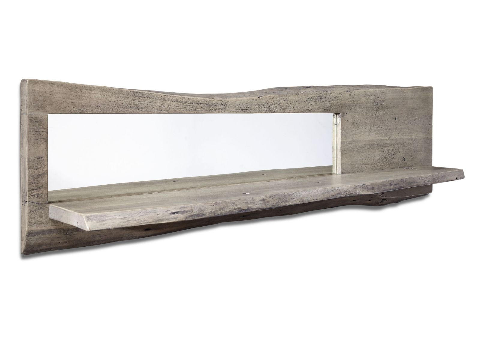 WANDREGAL Akazie 165x22x38 grau lackiert PURE ACACIA #906 - Grau, Holz (165/38/22cm) - Massivmoebel24