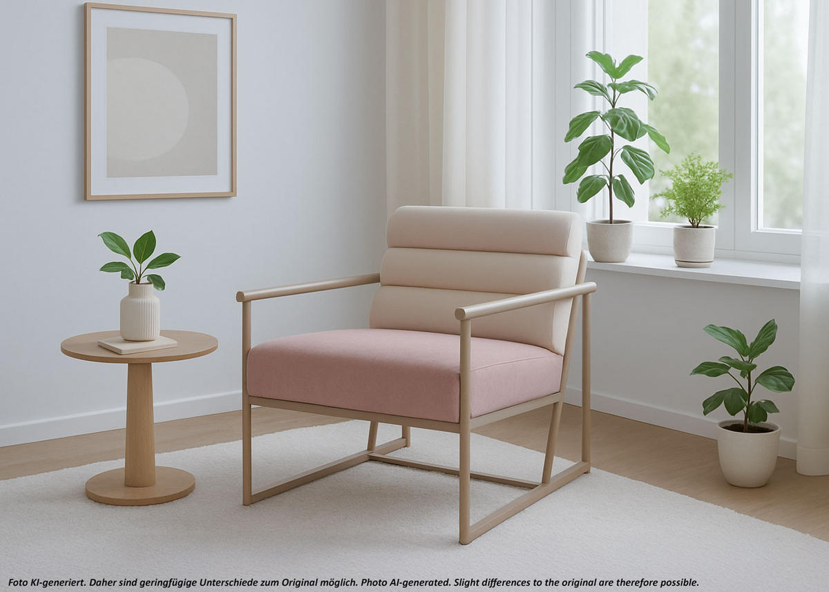 LOUNGE-SESSEL Rosé - Rosa, Textil (64/78/74cm) - MCW