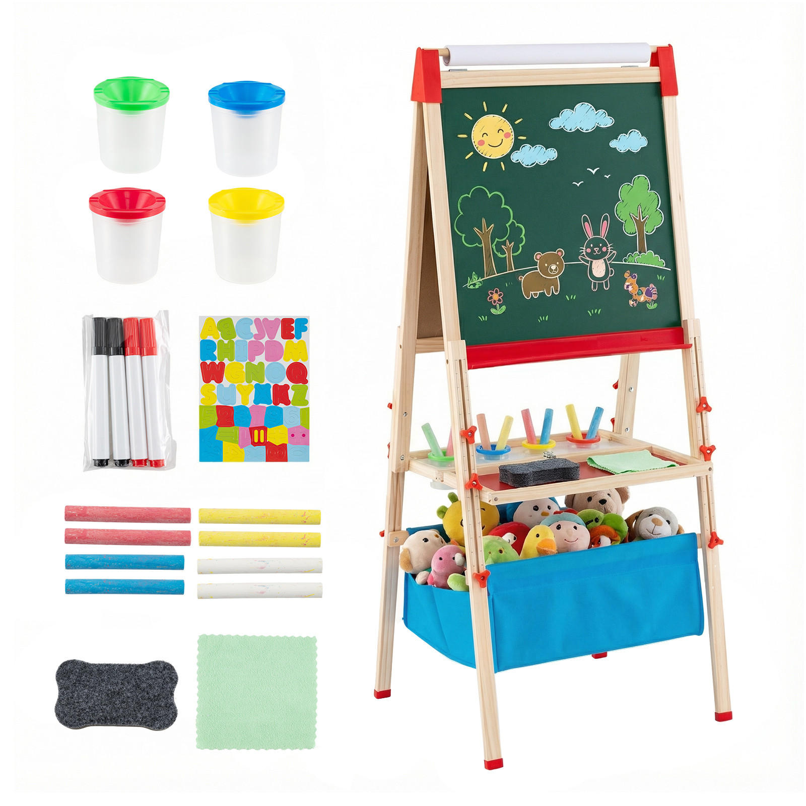 Costway Kinderspieltisch Natur 56x120x53 cm