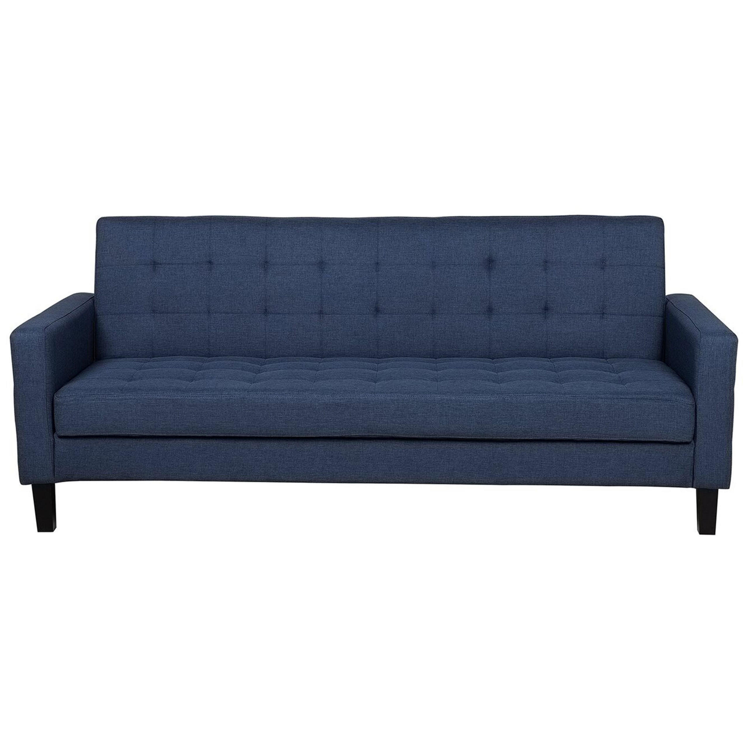 3-SITZER-SCHLAFSOFA Polsterbezug Dunkelblau Vehkoo - Dunkelblau, Textil (200/86/77cm) - Beliani