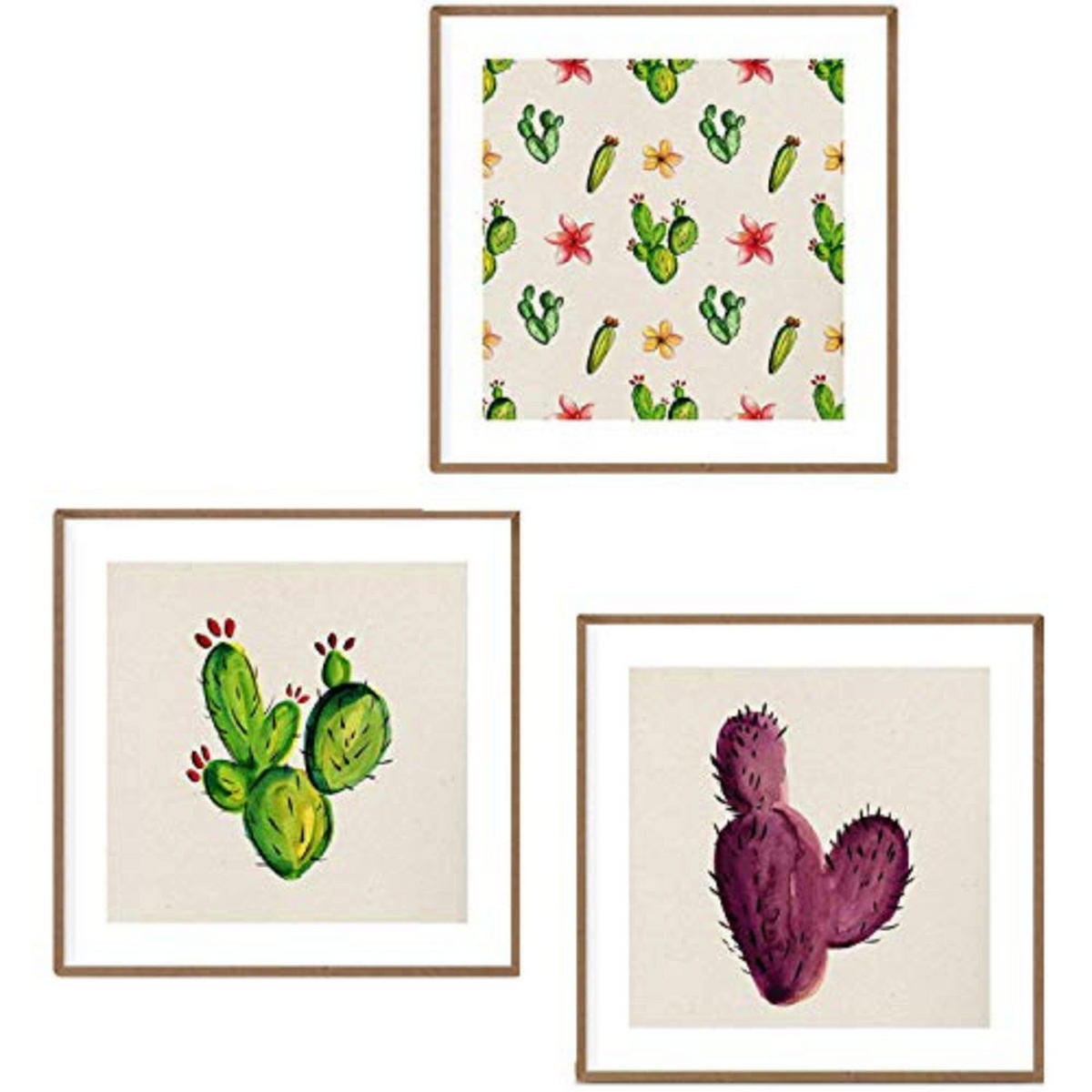 POSTER Set Mit 3 Kaktus 15X15cm Rahmenlos - Klar, Papier (15/5/15cm) - Nacnic