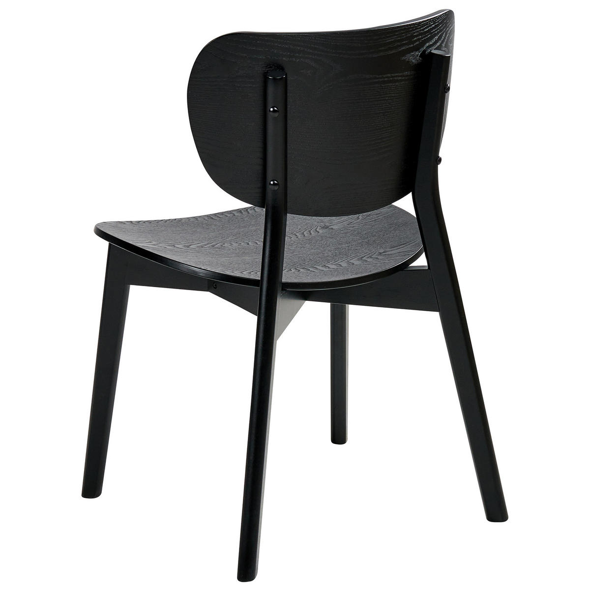 ESSZIMMERSTUHL 2er-Set Holz Schwarze Esche Overly - Schwarz, Holz (49/80/47cm) - Beliani