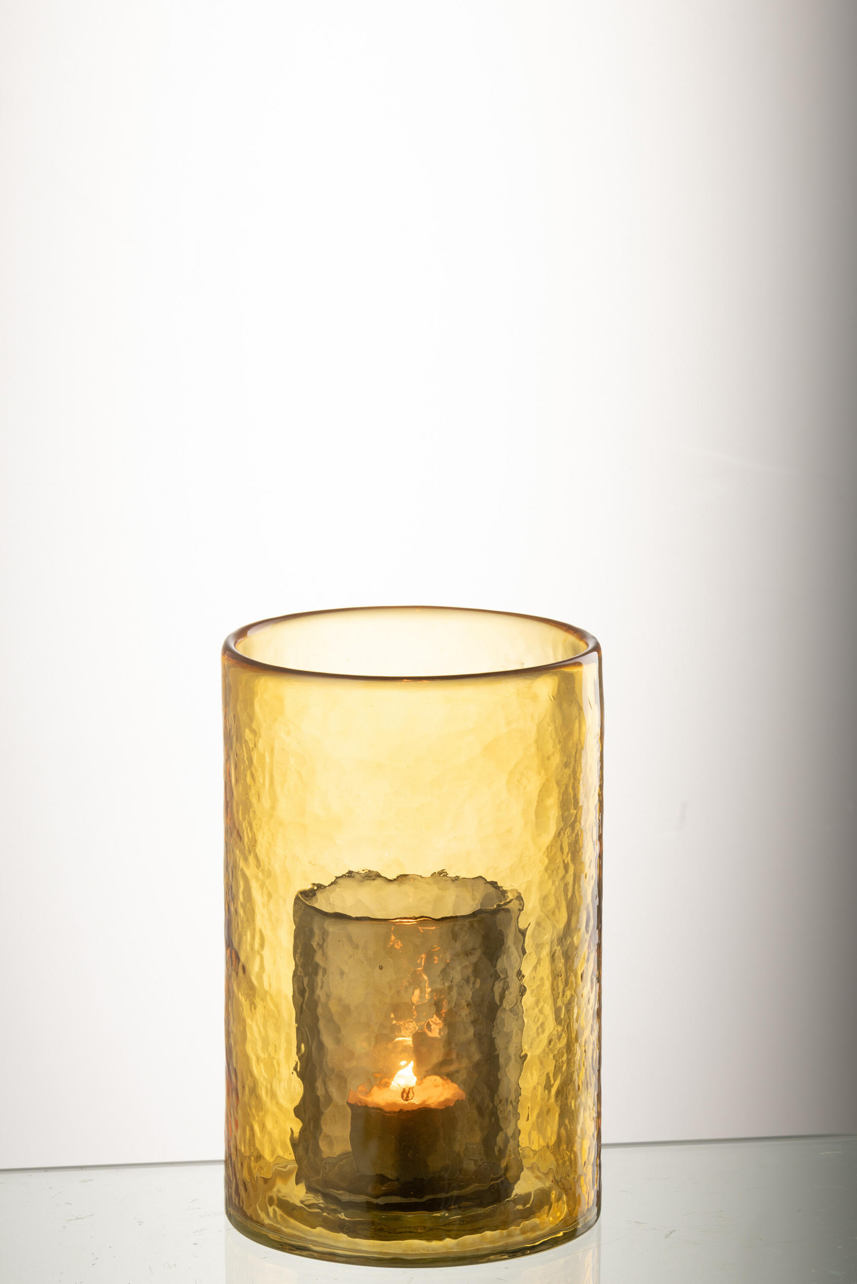 KERZENHALTER DUBBEL - Glas - Gelb - S - Gelb, Glas (12.5/20.5cm) - J-Line