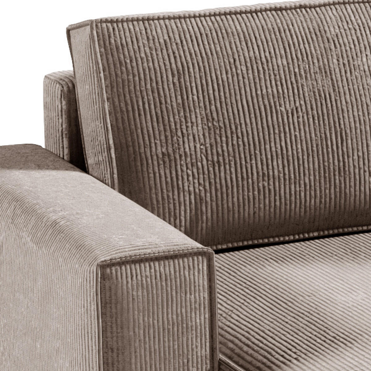 PANORAMASOFA Isaac 5 Sitzplätze Taupe - Taupe, Holzwerkstoff (398/85/185cm) - Petits-meubles