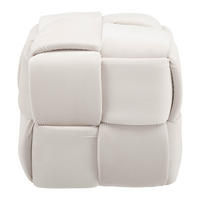 HOCKER Ella Beige Samt - Beige, Holz (47/47/47cm) - Bessagi Home