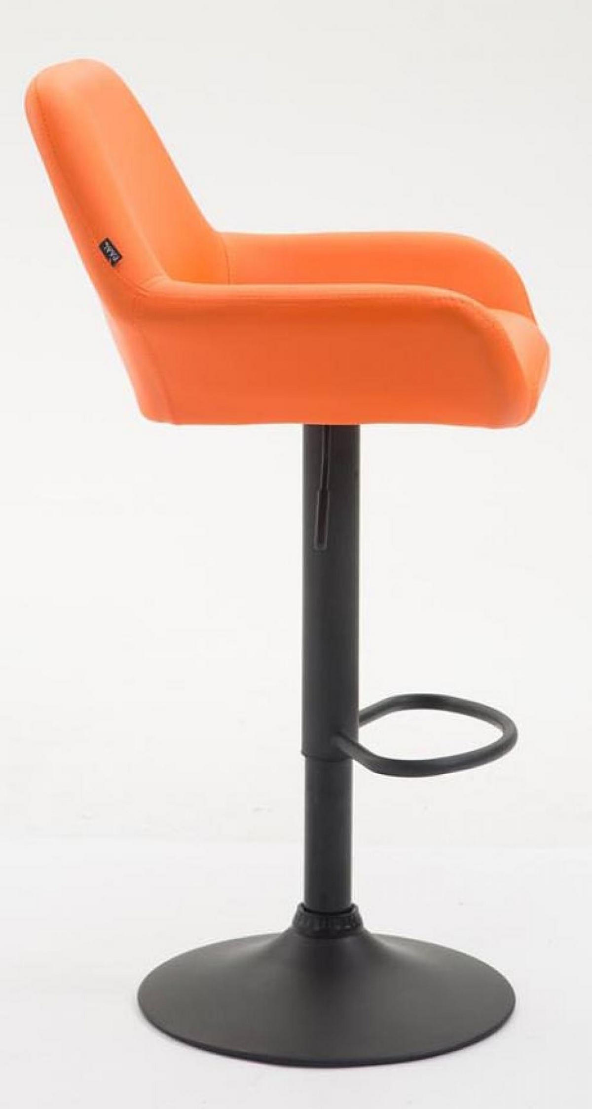 BARHOCKER 2er Set Lederlook orange - Schwarz/Orange, Textil/Metall (51/89/52cm) - CLP