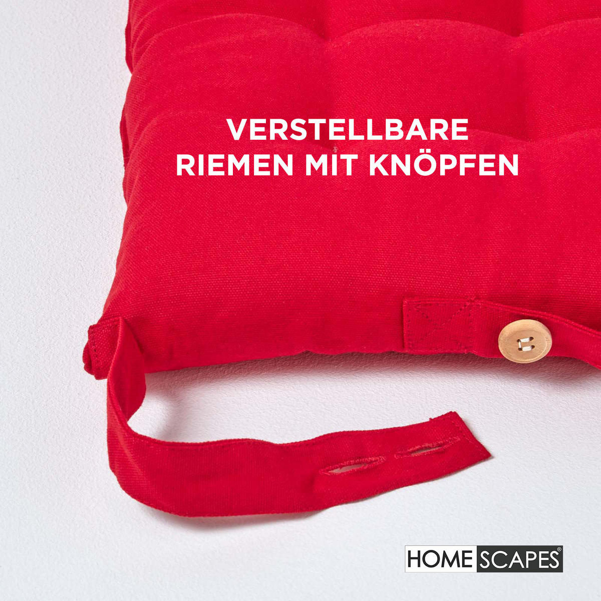 STUHLKISSEN 4er-Set rot 40/40/6,5 cm - Rot, Textil (40/40/6.5cm) - Homescapes