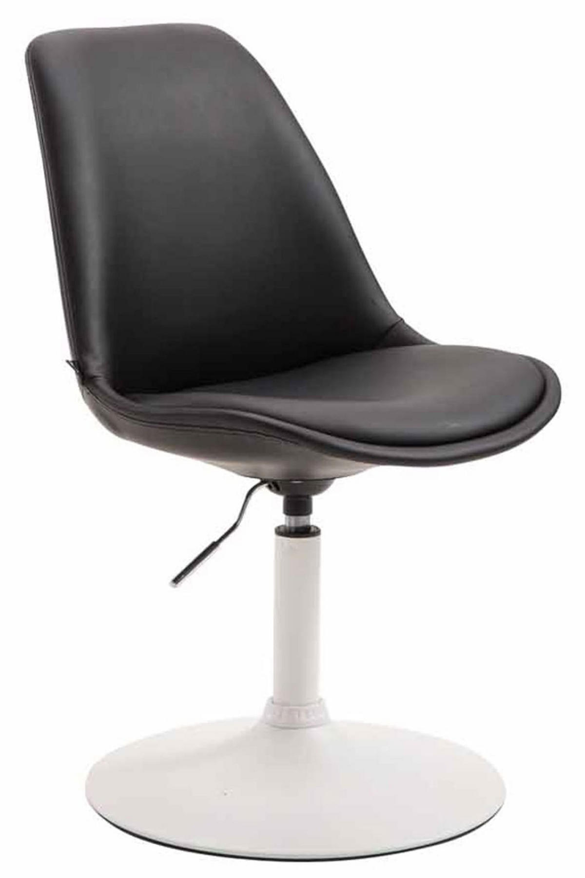 DREHSTUHL 4er Set Lederlook schwarz - Schwarz/Weiß, Textil/Metall (48/76/57cm) - CLP