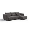 ECKSOFA SORENO 4-Sitzer, dunkelgrau - Dunkelgrau/Schwarz, Holz/Textil (293/171cm) - Courtois Laville