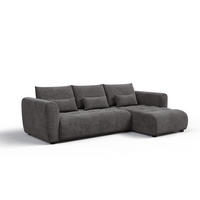 ECKSOFA SORENO 4-Sitzer, dunkelgrau - Dunkelgrau/Schwarz, Holz/Textil (293/171cm) - Courtois Laville