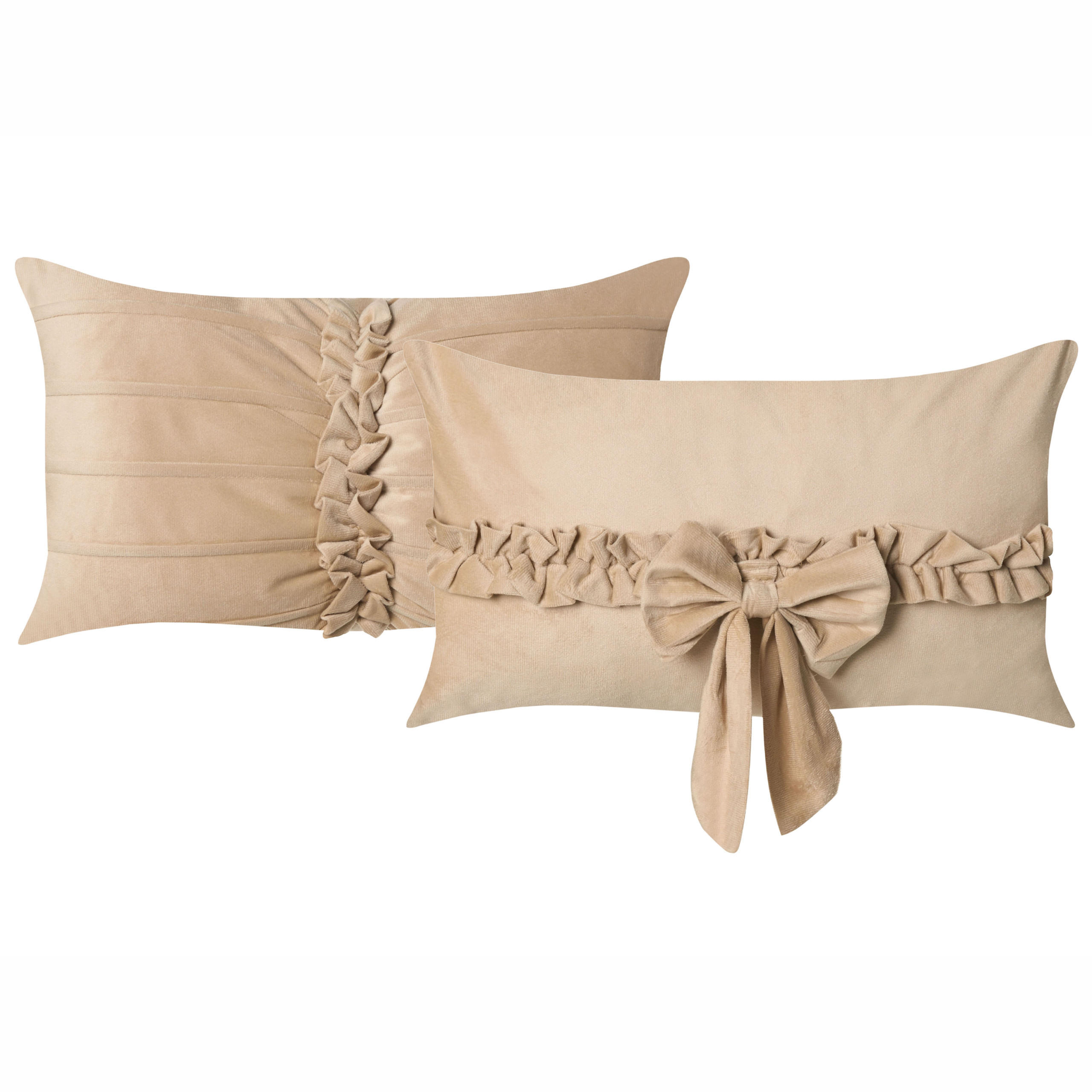 DEKOKISSEN 2er-Set Beige 30/50 cm Belle - Beige, Textil (50/30cm) - Beliani
