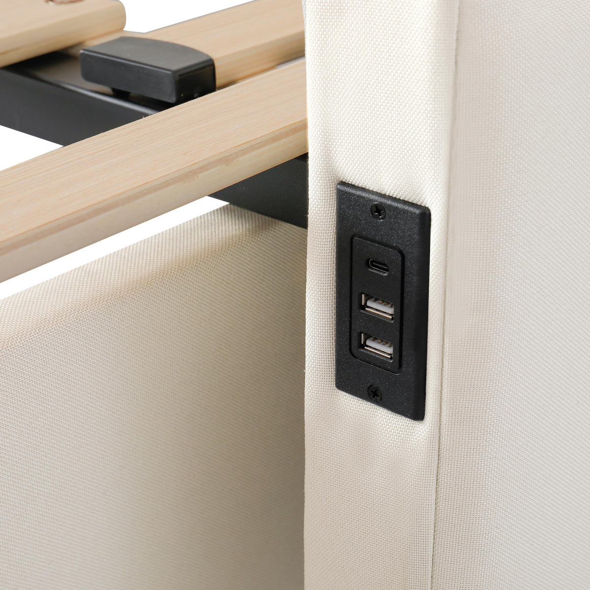 AUSZIEHBETT 90/180/190 cm DE-03059, mit 2 Schubladen, in Beige - Beige, Metall (90/190cm) - ComfortXL