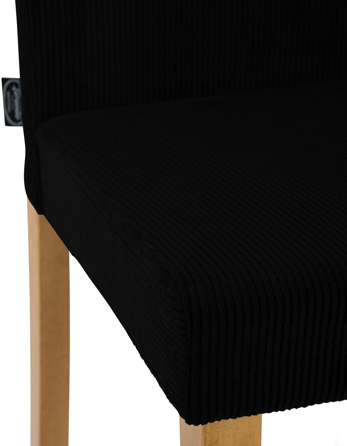 ESSZIMMERSTUHL Cord Schwarz - Schwarz/Naturfarben, Holz/Textil (41/91/47cm) - CLP