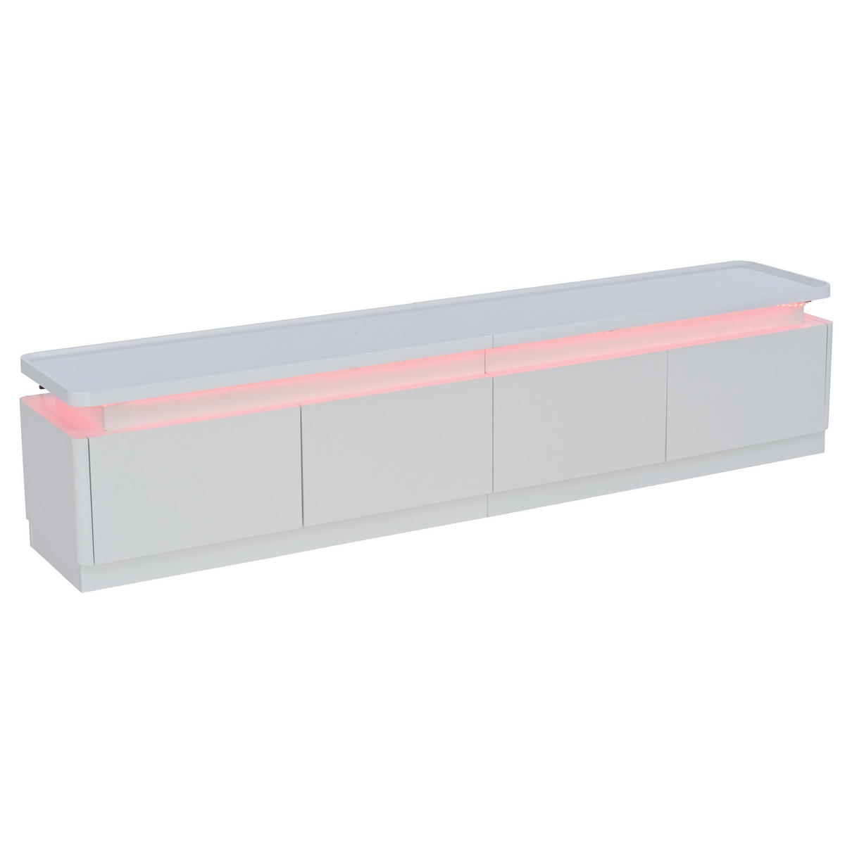 TV ormarić 180/34/40 cm bijeli od iverice s 4 ladice i LED rasvjetom - bijela, drvni materijal (180/40/34cm) - OKWISH