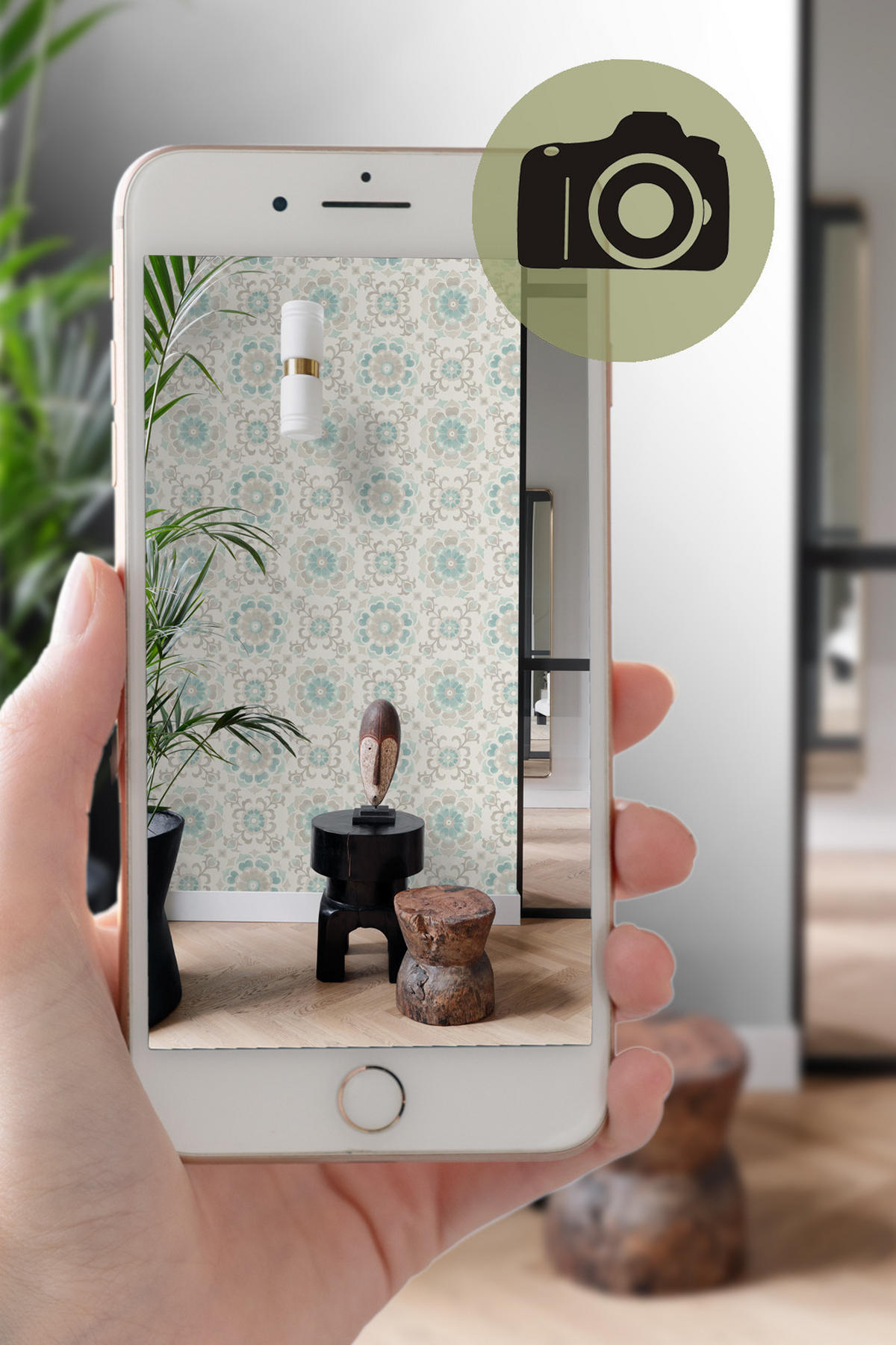 TAPETE Suzani Blumen 53 cm x 10.05 m - Weiß, Papier (53/1000cm) - Origin Wallcoverings