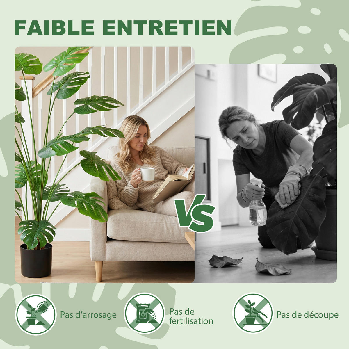 KUNSTPFLANZE DE-16649 150 cm, Monstera deliciosa Grün - Grün, Kunststoff (150cm) - ComfortXL