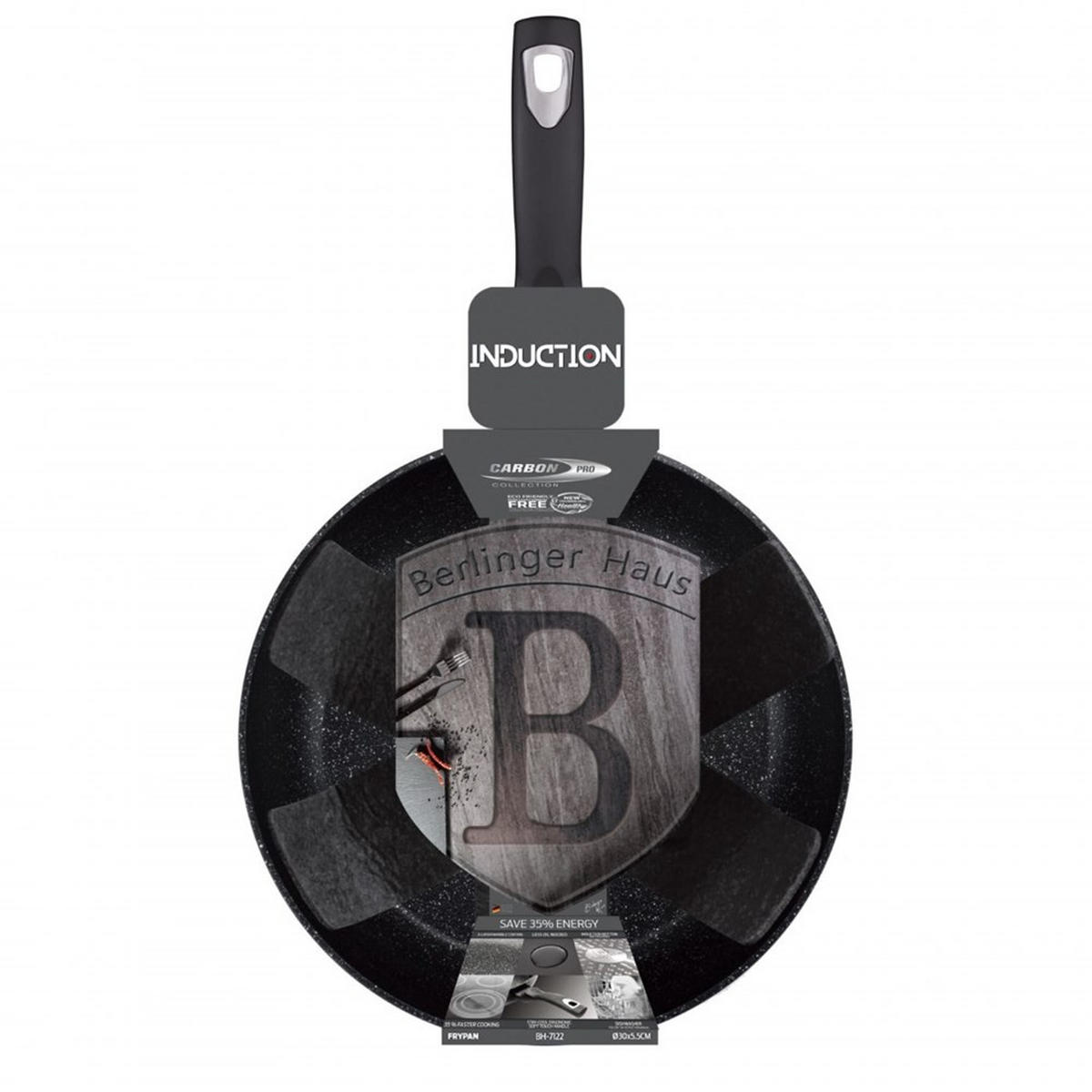 PFANNE Schwarz 30/30/5.5 cm BH7122 - Schwarz, Metall (30cm) - Berlinger Haus