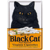 MINIBLECHSCHILD 10/14 cm Black Cat - Multicolor, Metall (10/14/0.1cm) - Nostalgic-Art