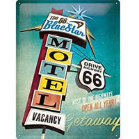 BLECHSCHILD 30/40 cm Motel Bluestar - Multicolor, Metall (30/40/0.2cm) - Nostalgic-Art