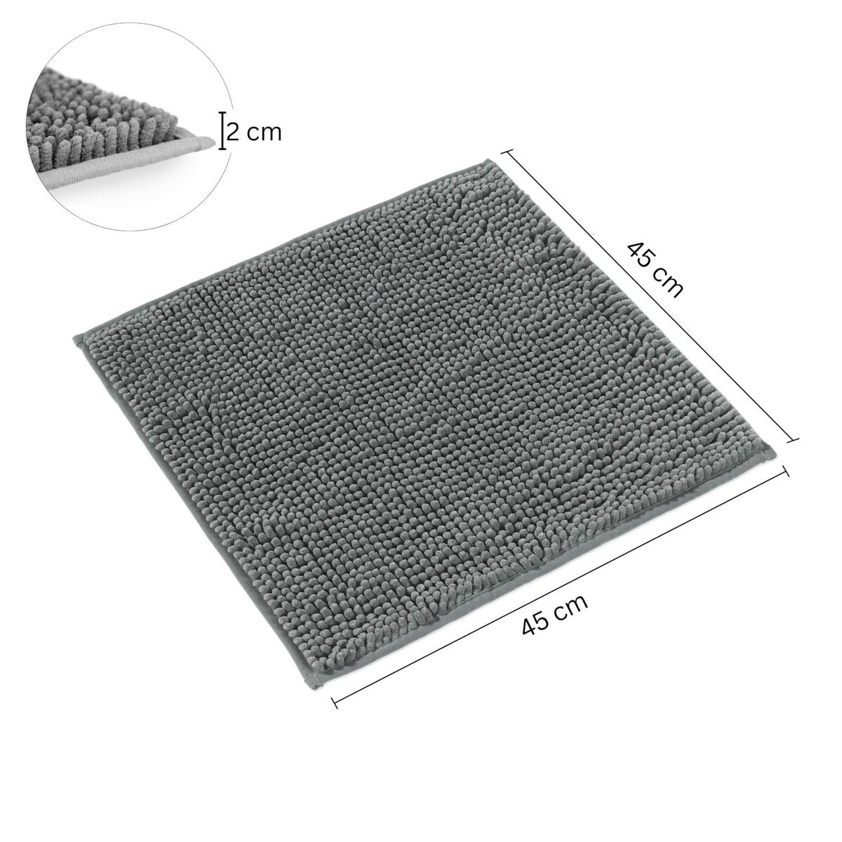 BADEMATTE PARIS - Grau, Textil (45/45cm) - WohnDirect