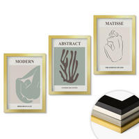 WANDBILDER 3er Set - 20x30 cm Goldrahmen - Matisses stilvolle abstrakte Gemälde - Goldfarben, Kunststoff (20/30cm) - ArtPrintCave