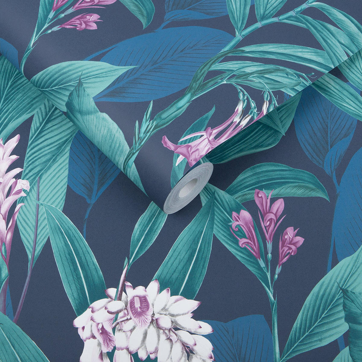 VLIESTAPETE - Botanische Mitternacht - Blau, Papier/Kunststoff (52/1005cm) - Graham & Brown