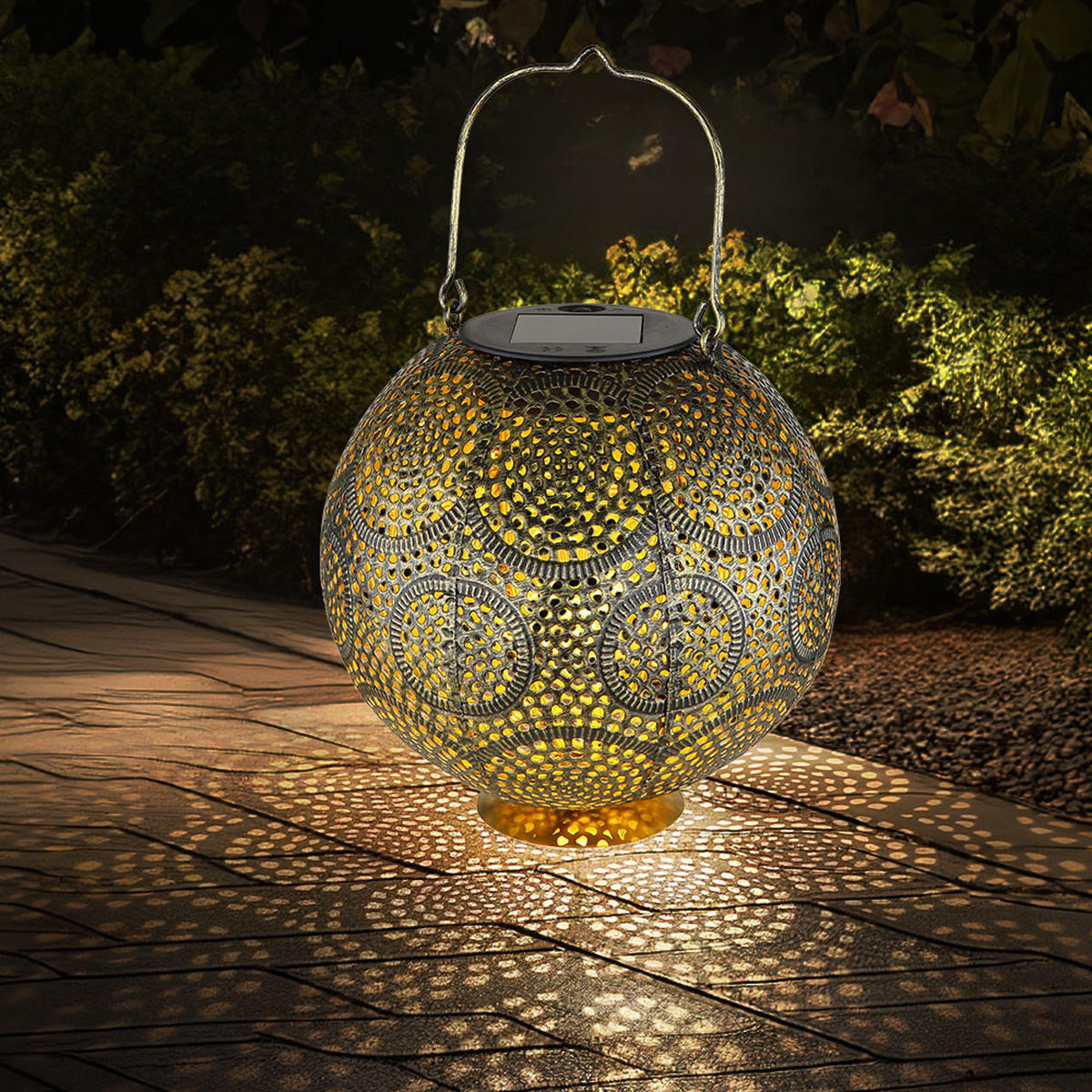 LED AUSSENLEUCHTE Metall Gold - Goldfarben, Kunststoff/Metall (18.5/18.5/28cm) - Globo Lighting