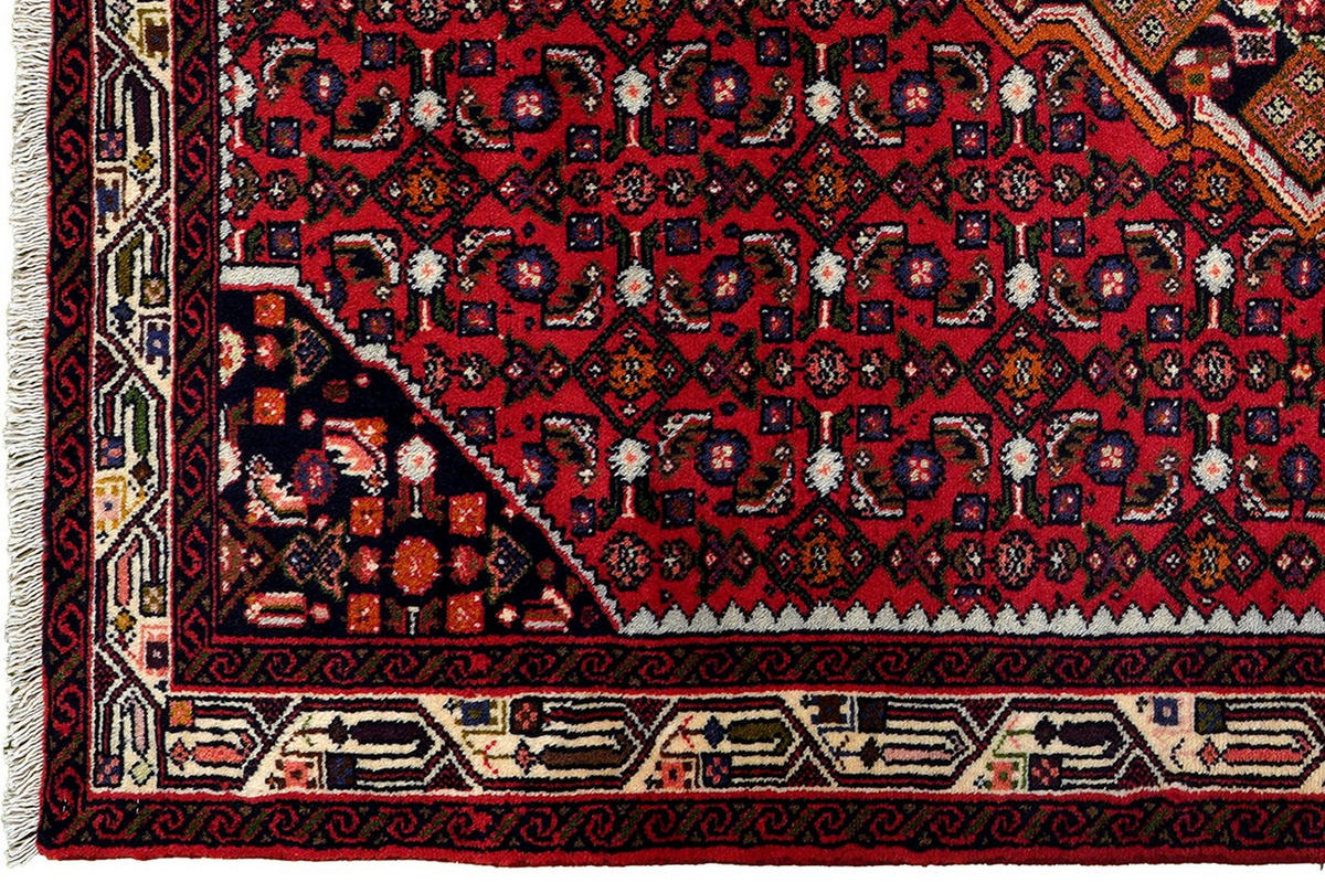 ORIENTTEPPICH handgeknüpft Assadabad Rot 161/106 cm Schurwolle - Rot, Textil (106/161cm) - Looma