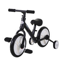 LAUFRAD DE-10696 mit Stützrädern & Pedalen Schwarz - Schwarz, Metall (85/36/54cm) - ComfortXL