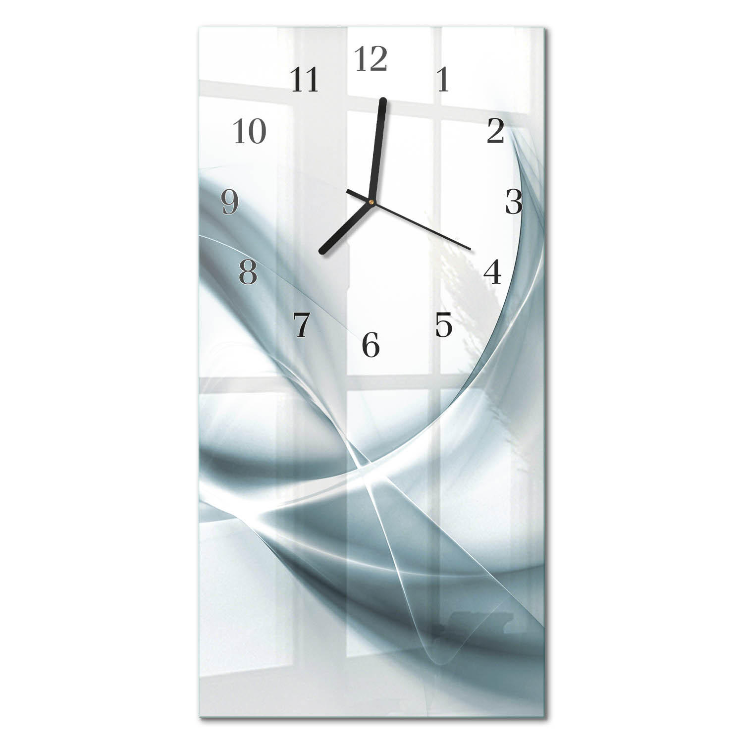 WANDUHR 60x30 cm - Vanille mit Zitrone - Silberfarben, Glas (30/60/0.4cm) - TULUP